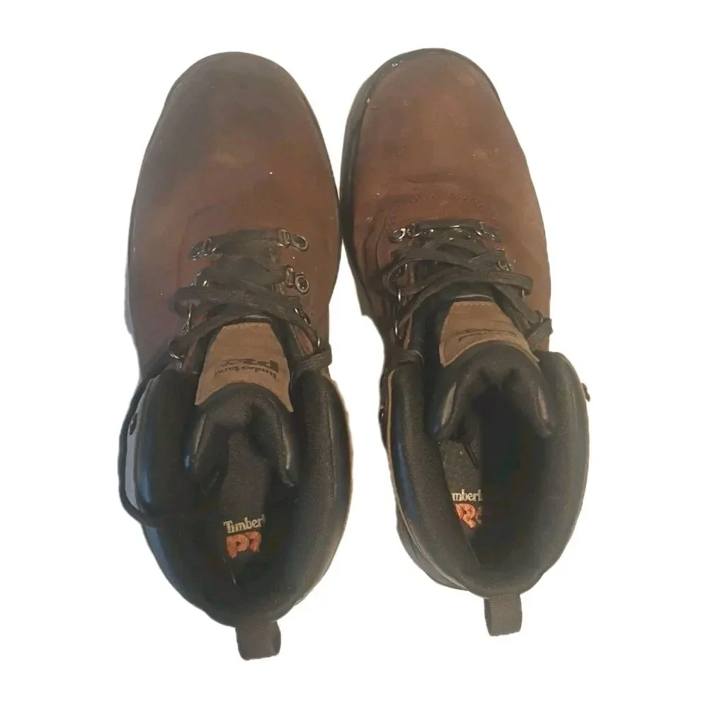 Men's Timberland PRO Flume Mid Waterproof Steel Toe Work Boot Brown A1Q8V Sz-11m